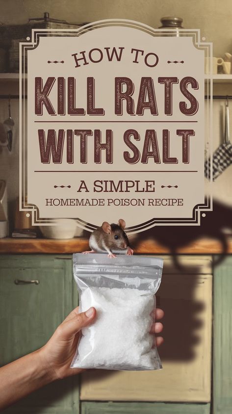 How to Kill Rats with Salt: A Simple Homemade Poison Recipe - Gardaholic.net Rat Deterrent How To Get Rid, Natural Rat Poison, Rat Repellant Diy, Homemade Rat Traps, Natural Mouse Poison, How To Get Rid Of Rats Outside, How To Get Rid Of Rats In The House, How To Get Rid Of Rats, Rat Traps Diy How To Make