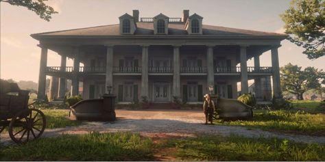 Braithwaite Manor Rdr2, Western Mansion, Braithwaite Manor, Mission House, Red Dead Online, Scene Setters, Red Redemption 2, American Frontier, Building Concept