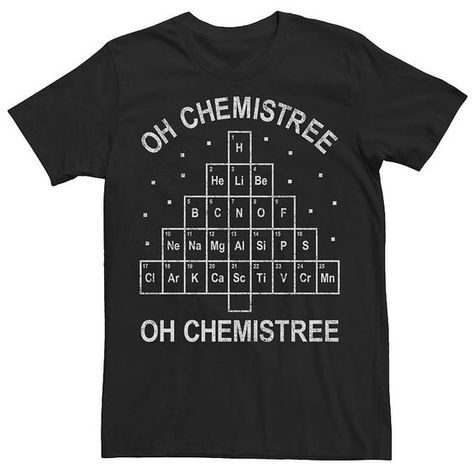 Men's Christmas Oh Chemistree Periodic Table Tee, Boy's, Size: Small, Black Christmas t shirt #christmastshirt T shirt #tshirt t-shirt #t_shirt t shirts #tshirts t-shirts #t_shirts T shirt design #tshirtdesign T-shirt designs #t_shirtdesign T shirts designs #tshirtsdesigns 2.49 Vinyl Designs For Shirts, Mens Christmas Shirts, New Years Eve Shirt, Christmas T Shirt Design, Simple Gift, Cricut Craft, Silhouette Ideas, Tshirt Ideas, Kids Pattern