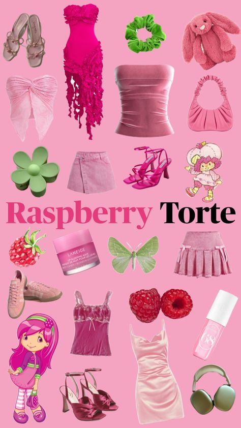 #raspberry #raspberrytorte #strawberryshortcake #aestheticboard #aesthetic #pink Raspberry Pink Outfit, Raspberries Aesthetic, Raspberry Outfit, Raspberry Aesthetic, Strawberry Shortcake Outfits, Raspberry Torte, Strawberry Shortcake Characters, Raspberry Pie, Aesthetic Pink