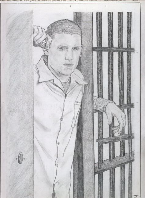 Prison break by TIFA-FF.deviantart.com on @deviantART Michael Scofield Drawing, Prison Break Drawing, Prisoner Drawing, Michael Schofield, Prison Drawings, Peaky Blinders Wallpaper, Michael Scofield, Prison Art, Art Sketches Pencil