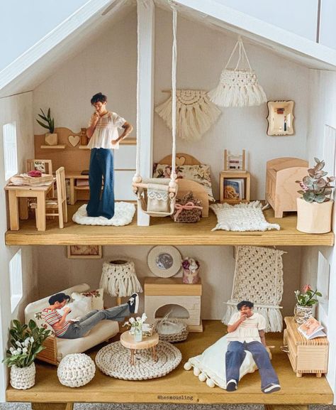 Ikea Dollhouse, Doll House Plans, Diy Doll Miniatures, Mini Doll House, Doll House Crafts, Barbie Doll House, Wooden Dollhouse, Barbie House, Miniature Houses