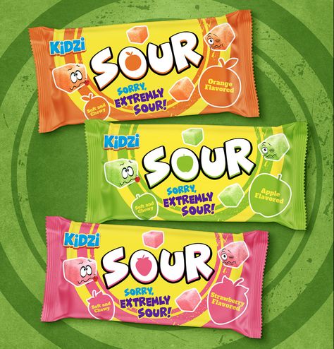 Sour Chewy Candies – Packaging Of The World Sour Candy Packaging, Candies Packaging, Sauce For Rice, Meat Pasta, Fruit Vector, Fun Characters, Candy Packaging, Chewy Candy, Ice Pop