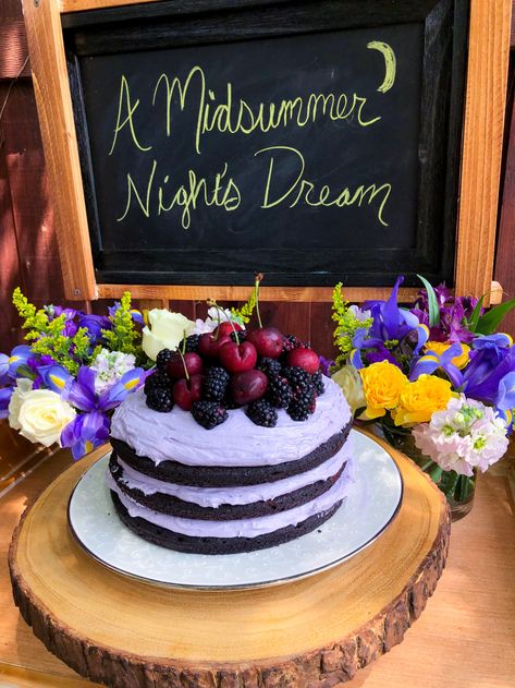 Chocolate Lavender Dream Cake A Midsummer Night's Dream Party, Lavender Cake Recipe, Lavender Frosting, Midsummer Night's Dream Party, Backyard Fiesta, Pink Lemonade Blueberry, Midsummer Nights Dream Party, Sour Cherry Jam, Purple Food Coloring