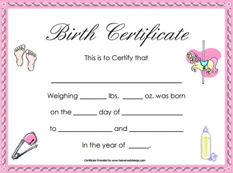 19+ Birth Certificate Templates | Word, Excel & PDF Templates Baby Doll Birthday Party, Birth Certificate Form, Doll Printables, Certificate Maker, Blank Certificate Template, Doll Birthday Party, Blue Scrapbook, Blank Certificate, Birth Certificate Template