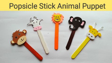 Popsicle puppet making | Popsicle puppet | Popsicle stick animal puppet Donkey Puppet, Paper Puppets, Puppet Making, Popsicle Stick, Make Paper, Kids Ideas, Popsicle Sticks, School Project, How To Make Paper