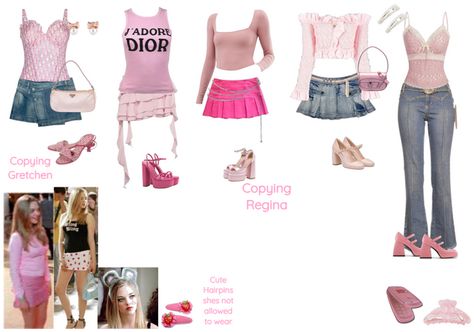 Mean Girls Karen Smith Outfit, Karen Smith Outfit Ideas, Mean Girls Outfits Ideas, Karen Mean Girls Outfit, Mean Girls Outfits Inspiration, Karen Smith Outfit, Karen Smith Aesthetic, Pink Strap Heels, Karen Outfit