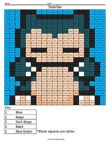 Click on the image to view the PDF.  Print the PDF to use the worksheet. Snorlax- Pokemon Division Solve simple one-digit division problems and use the key at the bottom of the page to create a Nin… Pokemon Granny Square, Lola Blanket, Pokemon Quilt, Snorlax Pokemon, Pokemon Snorlax, Crochet Pokemon, The Worksheet, Nintendo Pokemon, Lego Room