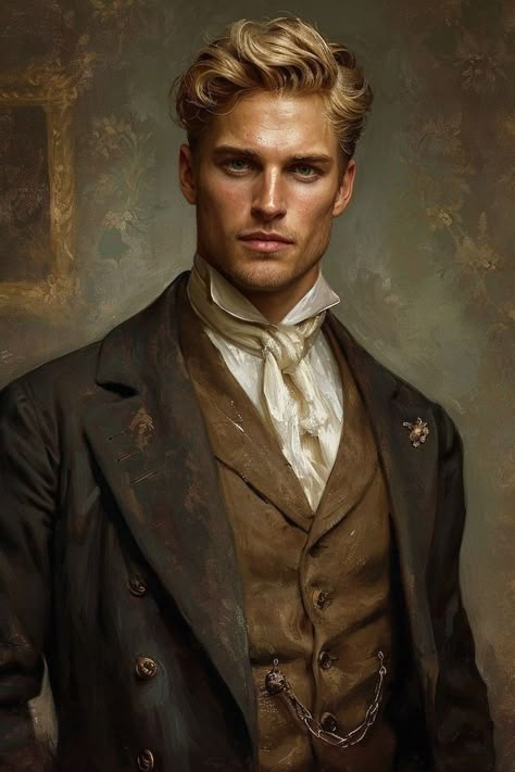 Annaleigh And Cassius, Blonde Victorian Man, Paranormal Character Design, Blond Vampire Male, Male Doctor Character Art, Blond Fantasy Male, Villain Character Inspiration Male, Character Design Male Blonde, Male Noble Character Art