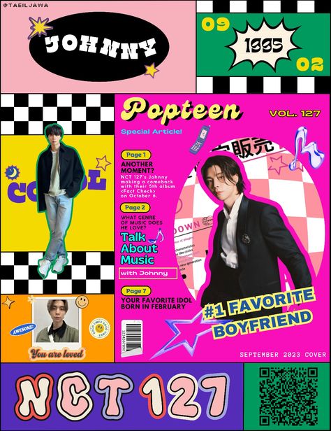 Retro poster with y2k vibes Y2k Book Cover, Y2k Cover, Kpop Design, Kpop Y2k, Nct 127 Johnny, Born In February, Y2k Vibes, Invitation Wedding, Y2k Style