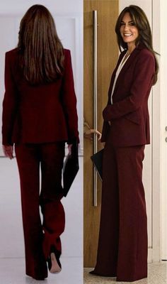 Maroon Womens Suit, Womens Burgundy Suit, Maroon Suit Women, Psychologist Clothes, Psychologist Outfit, Maroon Suit, Womens Suit, Burgundy Suit, Davos