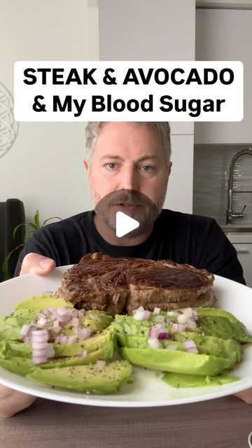 Justin Richard on Instagram: "Steak and avocado and my blood sugar. This is a perfect meal to keep my blood sugar low all through the night. #glucose #bloodsugar #insulinresistant1" Steak And Avocado, Healing Foods, Low Blood Sugar, Healing Food, Protein Foods, Blood Sugar, At Night, Meal Prep, Steak