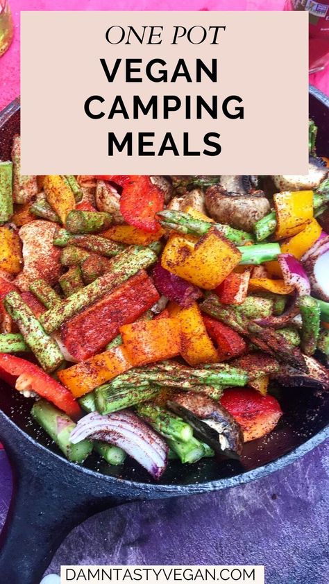 Vegan one pot camping meals. One Pot Dinner Ideas, Vegan Camping Meals, Vegan Camping Food, Meals For Breakfast, Meatless Meals Healthy, Vegan Dinner Recipes Easy, Easy Vegan Dinner, One Pot Dinner, Camping Guide