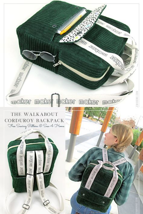 Sewing Projects Backpack, Sewing A Backpack Free Pattern, Rucksack Pattern Free, Sew Backpack Pattern, Rucksack Sewing Pattern, Quilt Backpack Pattern, Backpack Patterns Free, Backpack Sewing Patterns Free, Backpack Sewing Pattern Free Diy