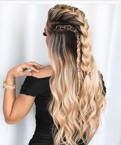 Viking Hairstyle, Hairstyle Ideas Easy, Hair Styles Braids, Half Up Wedding Hair, Viking Braids, Styles Braids, Viking Hair, Trendy Hairstyle, Easy Hairstyle