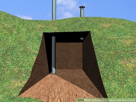 Underground Root Cellar, Diy Root Cellar, Root Cellar Plans, Underground Cellar, Storm Cellar, Underground Shelter, Root Cellar, Storm Shelter, Earth Sheltered