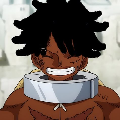 Black Anime Guy Curly Hair, Black Anime Character With Dreads, Black Luffy Pfp, Black One Piece Characters, Black Anime Characters Dreads, The Boondocks Cartoon, Black Edits, Black Anime Guy, Cute Dreads