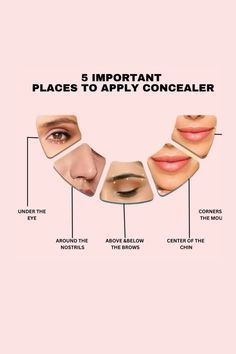 Basic Of Makeup, Concealer Tutorial How To Apply, Makeup Class Ideas, Makeup Content Ideas, Concealer Tips How To Apply, Face Correction, Where To Apply Concealer, Powerful Makeup, Concealer Application