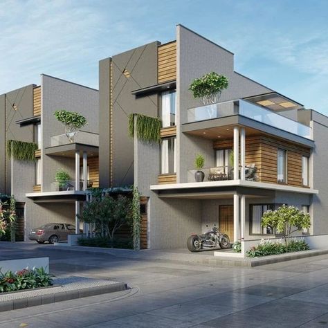 Flats Architecture, Angiosperms Plants, Small Row House Design, Modern Home Elevation, Banglow Design, Row Housing, Home Elevation Design, Indian House Exterior Design, Row House Design