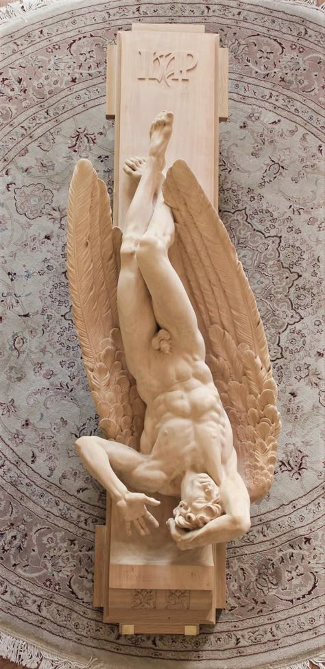 Statues Men, Icarus Statue, Icarus Sculpture, Greek Mythology Icarus, Icarus Art, Daedalus And Icarus, Men Sculpture, Form In Art, Sculpture Reference