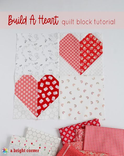 Heart Blocks Made Easy, Heart Quilt Blocks Free Pattern, Accuquilt Blocks, Scrappy Heart Quilt, Scrappy Hearts, Valentines Quilts, Valentines Quilt, Valentines Sewing, Valentine Quilts