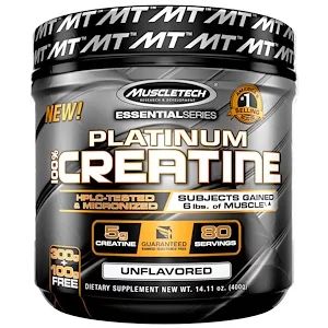 Muscletech, Essential Series, Platinum 100% Creatine, Unflavored, 14.11 oz (400 g) - iHerb Creatine Powder, Best Creatine, Sport Diet, Nutrition Sportive, Nutrition Branding, Increase Muscle Mass, Creatine Monohydrate, Beauty Vitamins, Bodybuilding Supplements