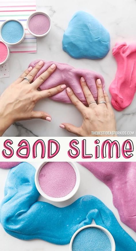 Sand Slime Recipe, Sand Slime, Diy Slime Recipe, Slime For Kids, Homemade Slime, Slime Craft, Diy Crafts For Girls, Slime Recipe, Diy Slime