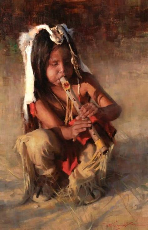 Native American Music, Native American Children, Native American Paintings, Native American Images, Native American Flute, Native American Pictures, Native American Artwork, Indian Painting, American Children