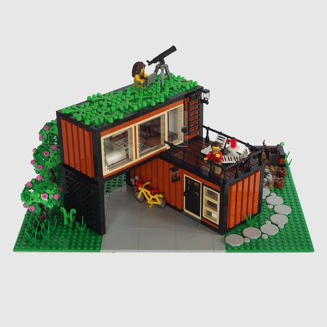 Cool Lego Houses, Lego Cool Ideas, Lego Tiny House, Lego House Moc, Easy Lego House, Lego City Ideas Buildings, Small Lego House, Lego House Instructions, Lego Build Ideas