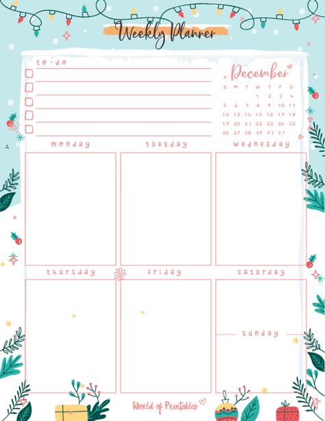 December Weekly Planner, Planning Motivation, Ipad Templates, Dec Calendar, Bujo Printables, Homemade Planner, December Planner, Notes Templates, Planner Designs