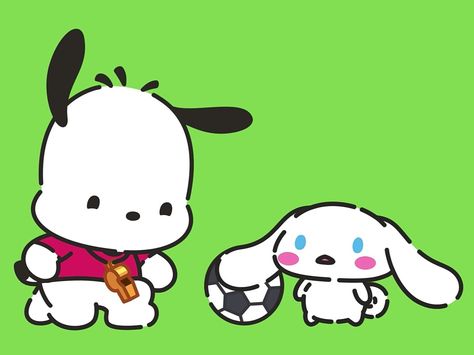 #pochaccoandcinnamoroll #hellokittyandfriendssoccer Pochacco And His Girlfriend, Cinnamoroll And Pochacco, Bear Sanrio, My Sweet Piano, Noah Centineo, Sanrio Wallpaper, Blue Pin, This Is Love, Cinnamon Roll