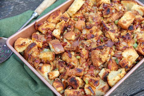 Brioche Stuffing, Venison Jerky Recipe, Holiday Stuffing, Rich Holiday, Venison Jerky, Fun Meals, Jerky Recipe, Applewood Bacon, Jerky Recipes