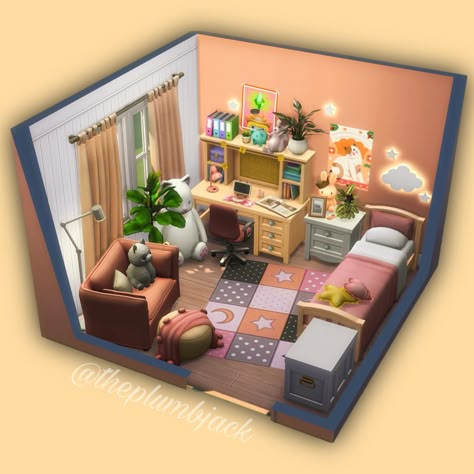 Sim4 Room Ideas, Sims 4 Houses Bedrooms, Sims Room Design, Small Bedroom Sims 4, Playroom Sims 4, Sims 4 Infant Room Ideas, Sims 4 Family Kitchen, Sims 4 Decor Ideas Base Game, Sims 4 Toddler Room No Cc