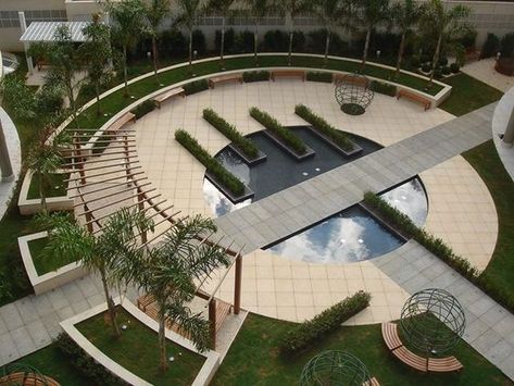 Circular Garden, Plaza Design, Urban Landscape Design, Landscape Design Plans, Landscape Architecture Design, Parking Design, Cool Landscapes, Modern Landscaping, Landscape Projects