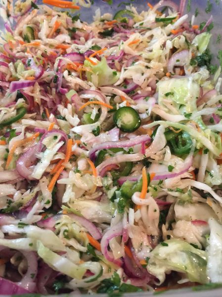 Slaw For Pulled Pork, Cabbage Slaw For Tacos, Slaw For Tacos, Creamy Slaw, Mexican Slaw, Lime Slaw, Cilantro Lime Slaw, Smoked Meat, Pork Tacos