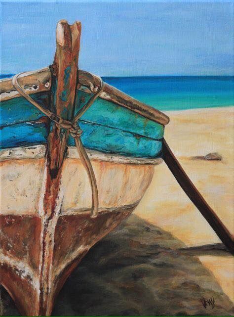 Marine Art, Old Boats, Boat Art, Boat Painting, 수채화 그림, Beginner Painting, Beach Painting, Beach Art, 그림 그리기