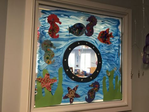 under the sea window | under the sea theme | classroom door and window decorations ... Ocean Commotion, Ocean Classroom, Under The Sea Decorations, Classroom Window, Ocean Theme Classroom, Sea Decor, Sea Crafts, Under The Sea Theme, Ocean Crafts