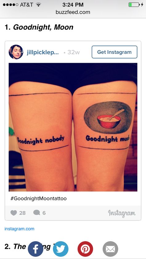 Good Night Moon Book Tattoo, Good Night Moon Tattoo, Goodnight Moon Tattoo, Sherlock Holmes Tattoo, Reading Tattoo, Hobbit Tattoo, Literary Tattoo, Book Inspired Tattoos, Book Burning