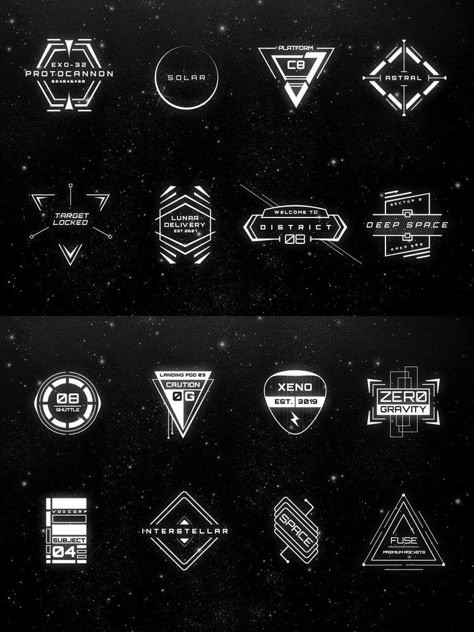 Sci Fi Logo Design, Sci Fi Logo, Badges Design, Futuristic Typography, Logo Design Concept, Sci Fi Design, Arte Robot, Game Ui Design, Title Design