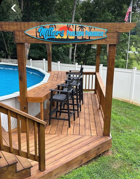 Pool Pergola, Above Ground Pool Decks, Pool Bar, Wooden Decks, Pool Decks, Above Ground Pool, Pool Deck, Pool Patio, Winchester