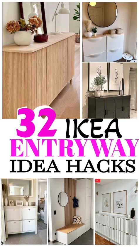 Uncover a collection of innovative Ikea entryway tips that can revamp your hallway effortlessly. Explore ingenious storage suggestions and clever tricks to elevate the look and functionality of your home's entrance. Ikea Hack Entryway Storage, Ikea Hacks Entryway, Ikea Entrance Ideas, Ikea Entryway Ideas, Ikea Entryway Hack, Functional Entryway Ideas, Coat Closet Storage, Entryway Ikea, Ikea Entryway