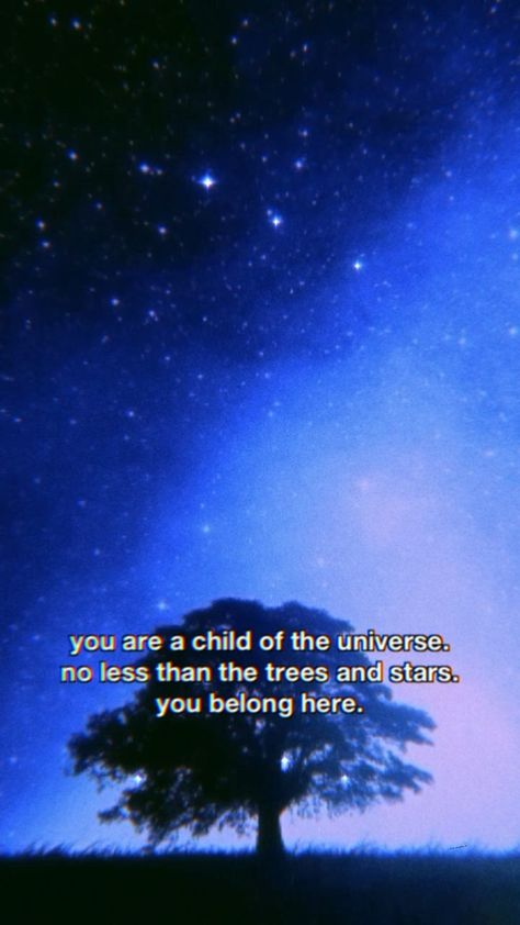 loveyourexistence on Instagram: you are a child of the universe. no less than the trees and stars. you belong here. ✧･ﾟ: *✧･ﾟ:* 　　 *:･ﾟ✧*:･ﾟ✧ #quotes #love #motivation… Child Of The Universe, Love Motivation, Star Children, Quotes For Kids, Infj, Quotes Love, A Child, The Universe, The Earth