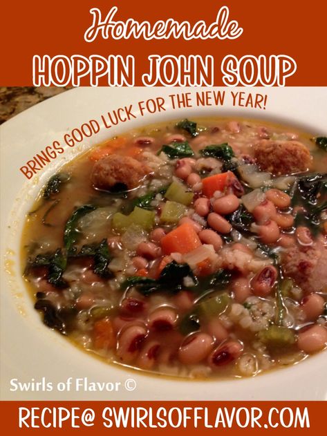 Hoppin John Soup With Sausage, Hopping John Soup, Hoppin John Soup Recipe, Hopping John Soup Recipe, Hopping John Recipe Deep South Dish, Good Luck Soup Recipe, Hoppin John Soup, Swamp Soup Recipe, Hopping John