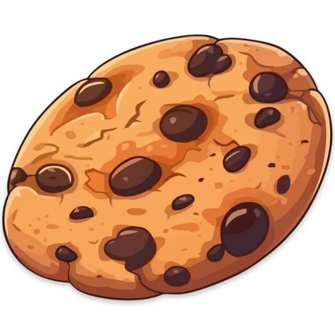 Cookies Drawing, Cooking Stickers, Weird Snacks, Cookie Drawing, Cute Cartoon Food, Cartoon Cookie, Daily Crafts, Watercolor Beginner, Food Cartoon