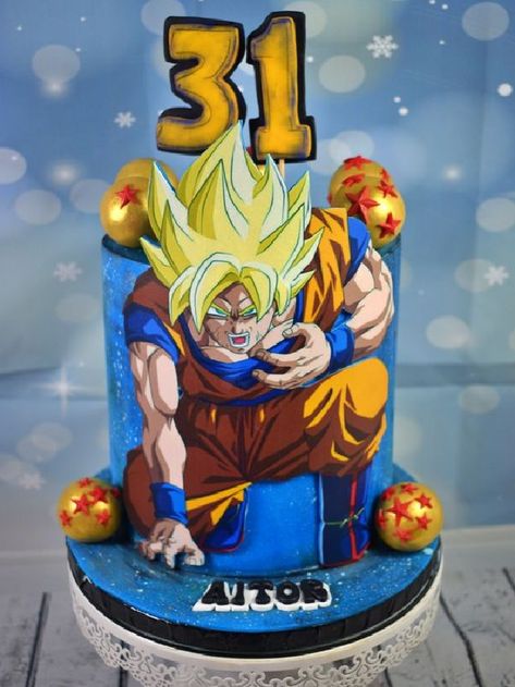 Bolo do Dragon Ball Z: 60 Ideias Inspiradoras para Festa Infantil Dragonball Cake, Goku Cake, Dragon Ball Z Cake, Dragonball Z Cake, Teen Titans Birthday Party, Goku Birthday, Pillow Cakes, Dragon Birthday Parties, Anime Cake