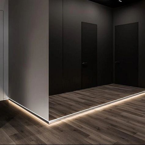 Best Baseboard LED Strip Lighting for Sale Online✔️ | Buy LED lighting online at Wired4Signs USA Led Strip Lights Around Window, Led Floor Lighting, Lighted Baseboards, Led Baseboard Lighting, Led Baseboard, Baseboard Lighting, Wine Cabinet Kitchen, Led Light Projects, Led Floor Lights