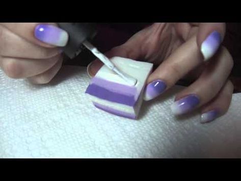 Ombre Nail Art  YouTube Ombre Nail Art Tutorial, Gradient Nails Tutorial, Ombre Nail Diy, Sponge Nail Art, Ombre Nails Tutorial, Ombre Nail Art, Glitter Gradient Nails, Nail Designs Tutorial, Ombre Nail