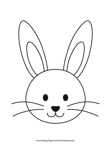 Free printable Easter Coloring Pages eBook for use in your classroom or home from PrimaryGames. Print and color this Simple Bunny Head Outline coloring page. Head Outline, Easter Bunny Colouring, Easter Drawings, Bunny Templates, Rabbit Drawing, Bunny Coloring Pages, Easter Printables Free, Bunny Head, Bunny Drawing