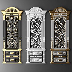 cartouches set max Kitchen Luxury Classic, Pintu Interior, Kitchen Luxury, Baroque Decor, Custom Wood Doors, Classic Mirror, Classic Doors, 3d Cnc, Bedroom False Ceiling Design