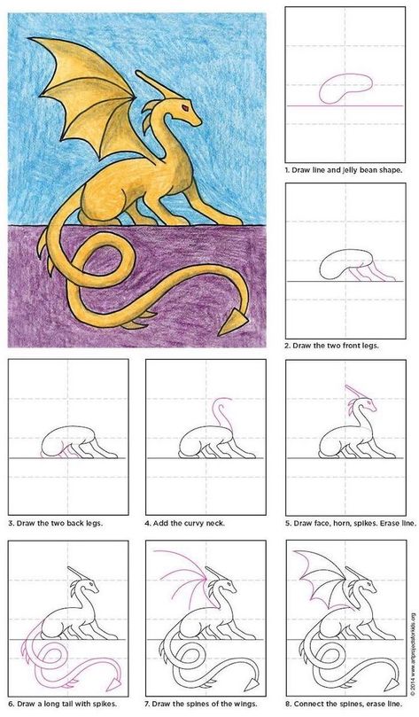 how-to-draw-a-dragon-cute-easy-things-to-draw-step-by-step-diy-tutorial Sitting Dragon, Drawing Videos For Kids, Easy Things To Draw, Boy Drawing, Things To Draw, Easy Drawings For Kids, Drawing For Beginners, Facepaint, Dragon Drawing